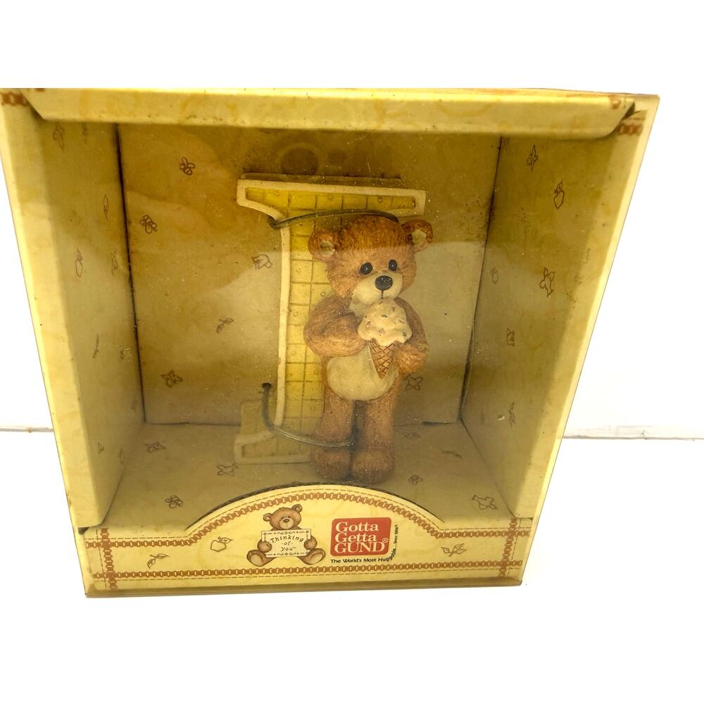 Vintage Gund Thinking Of You Letter I Teddy Bear Display Figurine 1998